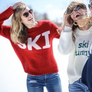Wooden Ships by Paola Buendia ‘SKI’ Relaxed Fit Crew Sweater Bonfire Red